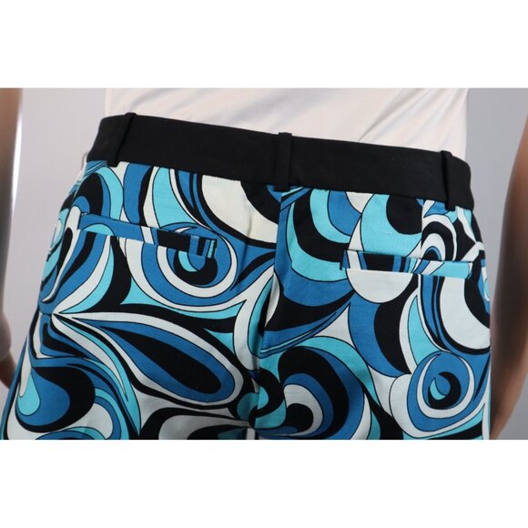 Michael Michael Kors Womens Size‎ 8 Swirl Print Shorts Blue & Black Mid-Rise - Picture 5 of 14